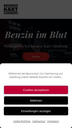 Vorschau der mobilen Webseite bavaria-kart.de, Bavaria Kart