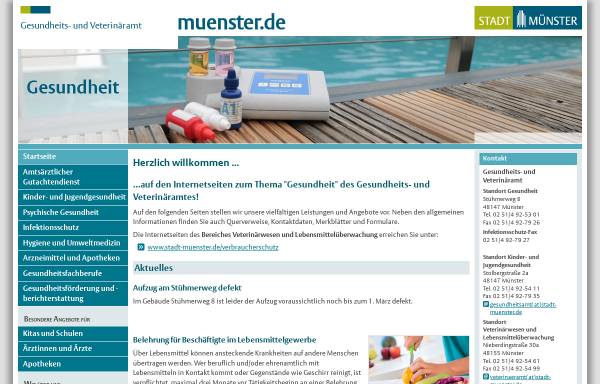 Vorschau von www.stadt-muenster.de, Amt für Gesundheit, Veterinär- und Lebensmittelangelegenheiten