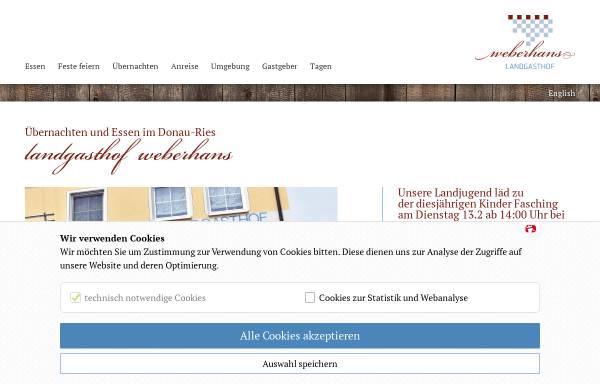 Vorschau von www.weberhans.de, Landgasthof zum Weberhans