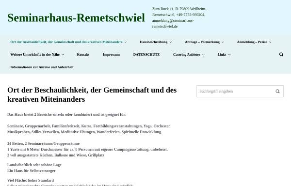 Vorschau von seminarhaus-remetschwiel.de, Seminarhaus Remetschwiel