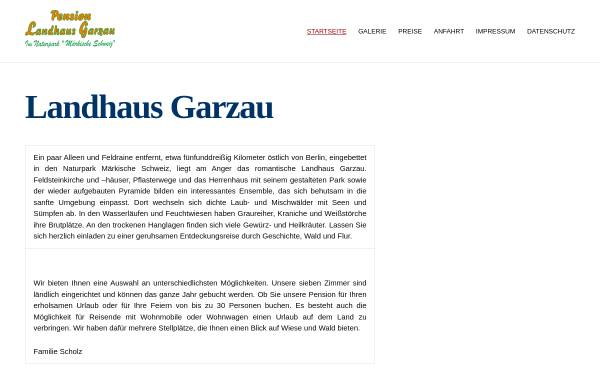 Vorschau von www.landhaus-garzau.de, Pension Landhaus Garzau