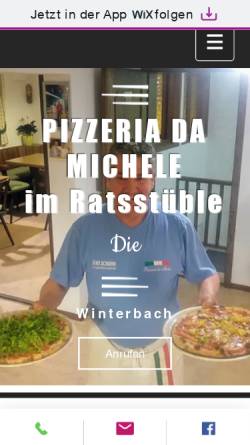 Vorschau der mobilen Webseite michelesuro.wixsite.com, Pizzeria da Michele im Ratsstüble