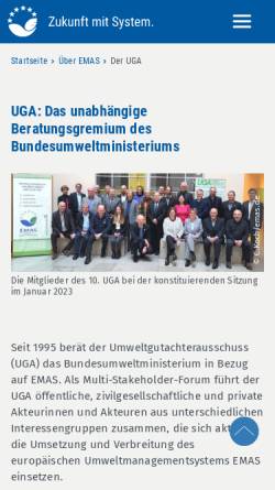 Vorschau der mobilen Webseite www.uga.de, Umweltgutachterausschuss (UGA)