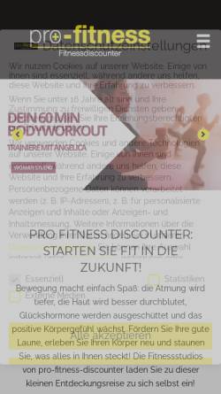Vorschau der mobilen Webseite www.pro-fitness-discounter.com, pro-fitness-discounter