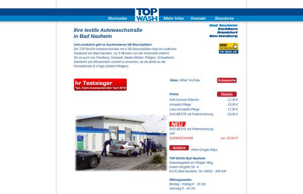 Vorschau von www.top-wash.de, TOP WASH Bad Nauheim - Ihre Qualitäts-Autowaschstraße