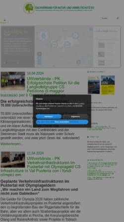 Vorschau der mobilen Webseite www.umwelt.bz.it, Dachverband für Natur- und Umweltschutz in Südtirol