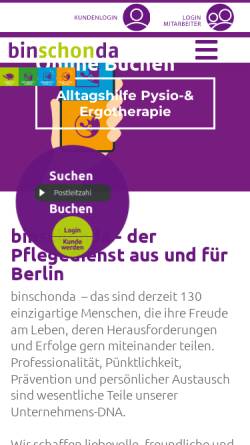 Vorschau der mobilen Webseite www.binschonda.de, binschonda