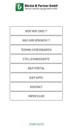 Vorschau der mobilen Webseite bp-gmbh.de, Bückle & Partner GmbH Steuerberatungsgesellschaft