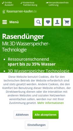 Vorschau der mobilen Webseite www.rasensamen-kaufen.de, Rasensamen-kaufen.de
