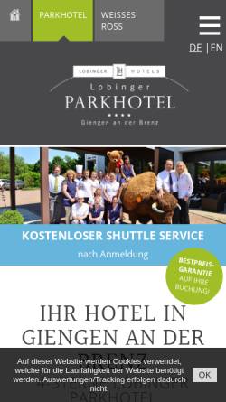 Vorschau der mobilen Webseite lobinger-hotels.de, Lobinger Parkhotel