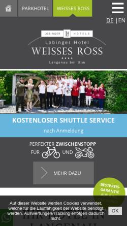 Vorschau der mobilen Webseite lobinger-hotels.de, Lobinger Hotel Weisses Ross