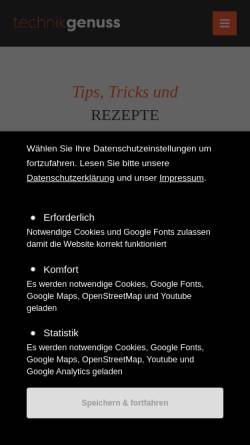 Vorschau der mobilen Webseite technikgenuss.de, technikgenuss