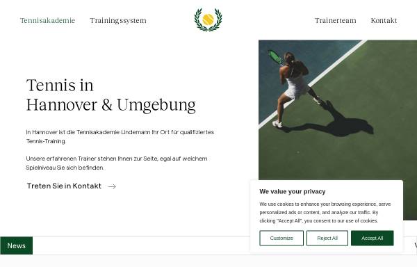 Vorschau von tennisakademie-lindemann.de, Tennisakademie Lindemann