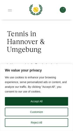 Vorschau der mobilen Webseite tennisakademie-lindemann.de, Tennisakademie Lindemann