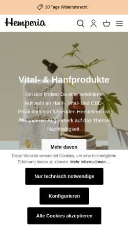 Vorschau der mobilen Webseite hemperia.de, HEMPERIA UG