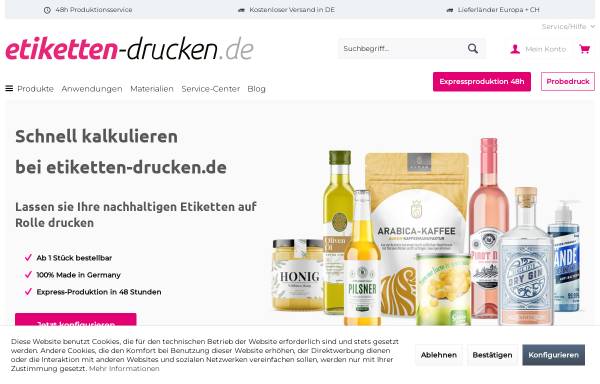 Vorschau von www.etiketten-drucken.de, Etiketten drucken - Printgroup GmbH & Co. KG