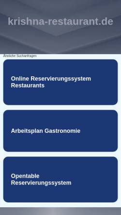 Vorschau der mobilen Webseite www.krishna-restaurant.de, Krishna Restaurant & Pizzeria