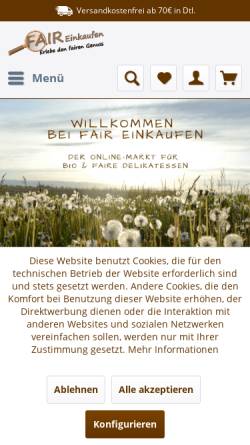 Vorschau der mobilen Webseite fair-einkaufen.com, Fair Einkaufen