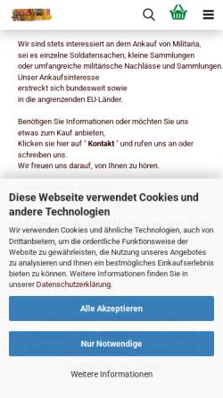 Vorschau der mobilen Webseite ww2-militaria-shop.de, ww2-militaria-shop