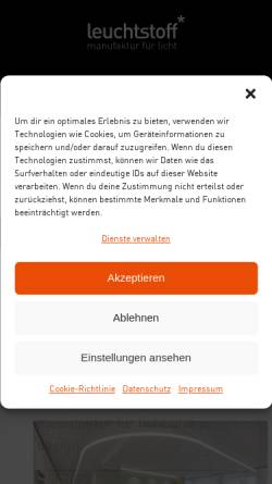 Vorschau der mobilen Webseite leuchtstoff.de, Leuchtstoff