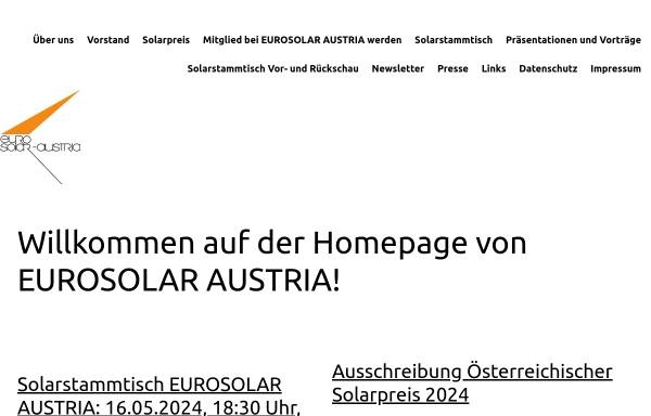 Vorschau von www.eurosolar.at, Eurosolar Austria