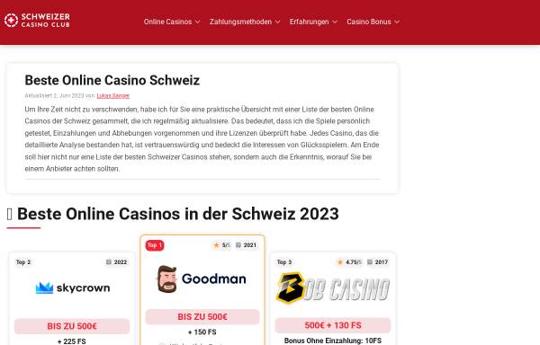Vorschau von schweizercasinoclub.com, Schweizercasinoclub