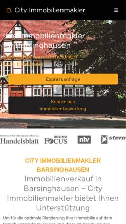 Vorschau der mobilen Webseite immobilienmaklerbarsinghausen.de, City Immobilienmakler GmbH Barsinghausen