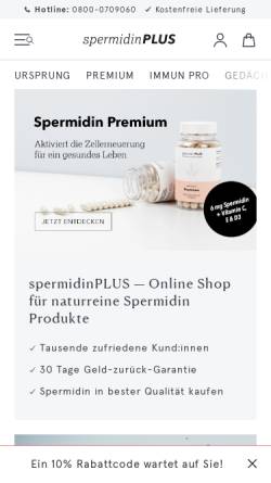 Vorschau der mobilen Webseite www.spermidin-plus.de, spermidinPlUS