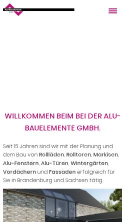 Vorschau der mobilen Webseite www.alu-bau-rautschke.de, Alu Bauelemente GmbH