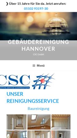 Vorschau der mobilen Webseite gebaeudereinigung-hannover.com, Gebäudereinigung Hannover - CSC GmbH