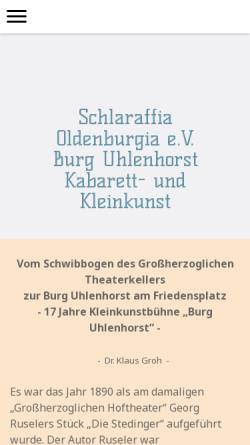 Vorschau der mobilen Webseite oldenburgia-matinee.jimdo.com, Schlaraffia Oldenburgia. e.V.