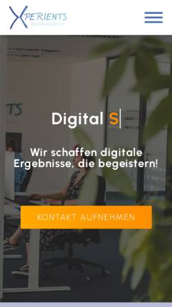 Vorschau der mobilen Webseite xperients.de, XPERIENTS Digitalagentur