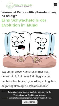 Vorschau der mobilen Webseite stoppt-parodontitis.de, Ankerzahn e. V.