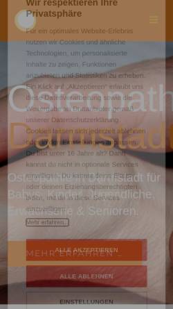 Vorschau der mobilen Webseite www.wunsch-osteopathie.de, Osteopathie Darmstadt Michaela Wunsch & Kolleginnen