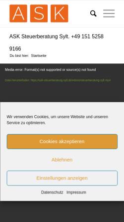 Vorschau der mobilen Webseite ask-steuerberatung-sylt.de, ASK Steuerberatung Sylt