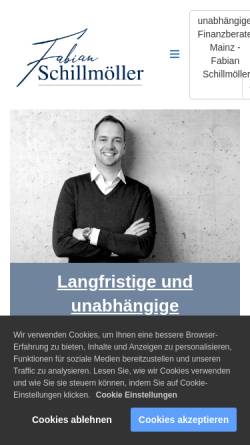 Vorschau der mobilen Webseite finanzberatungmainz.de, Fabian Schillmöller - unabhängige Finanzberatung