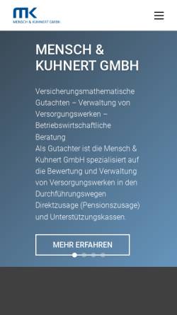 Vorschau der mobilen Webseite www.mensch-kuhnert.de, Mensch & Kuhnert GmbH