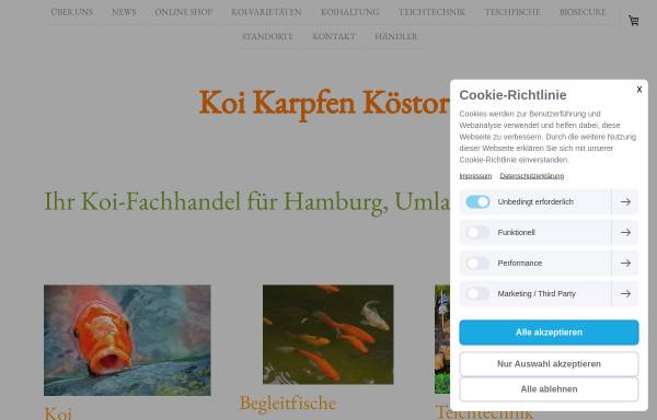 Vorschau von www.koi-karpfen-koestorf.de, Koi Karpfen Köstorf, Inh. Andreas Schulz