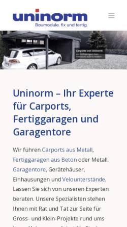 Vorschau der mobilen Webseite www.uninorm.ch, Uninorm Technik AG
