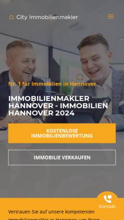 Vorschau der mobilen Webseite city-immobilienmakler.de, IMHA Immobilienmakler Hannover