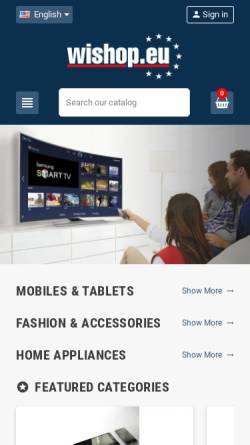 Vorschau der mobilen Webseite wishop.eu, Wishop