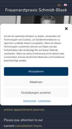 Vorschau der mobilen Webseite www.schmidt-bleek.de, Frauenarzt Friedrich Schmidt-Bleek
