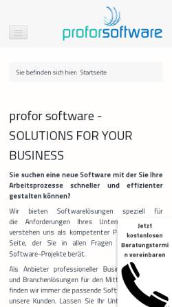 Vorschau der mobilen Webseite www.profor-software.de, profor software GmbH