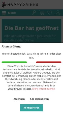 Vorschau der mobilen Webseite happy-drinks.de, HD Happy Drinks GmbH