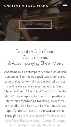 Vorschau der mobilen Webseite www.anastasiasolopiano.com, Anastasia Solo Piano