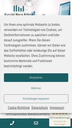 Vorschau der mobilen Webseite kanzlei-neue-kraeme.de, Kanzlei Neue Kräme