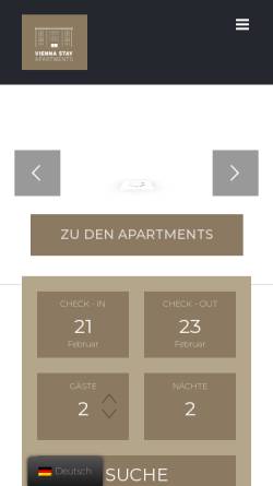 Vorschau der mobilen Webseite www.viennastayapartments.at, Vienna Stay Apartments
