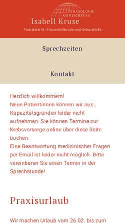 Vorschau der mobilen Webseite www.gyn-berlin-mitte.de, Passloer, Dr. med. Achim