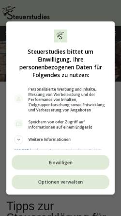 Vorschau der mobilen Webseite www.steuerstudies.de, Steuerstudies
