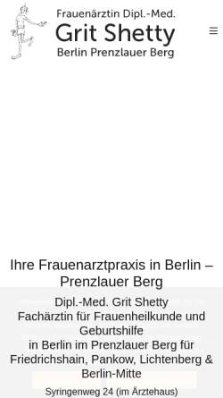 Vorschau der mobilen Webseite www.praxis-shetty.de, Shetty, Dipl. med. Grit